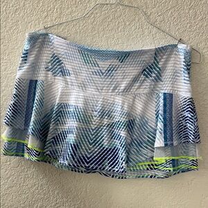 Blue and White Patterned Lucky in Love tennis Skirt